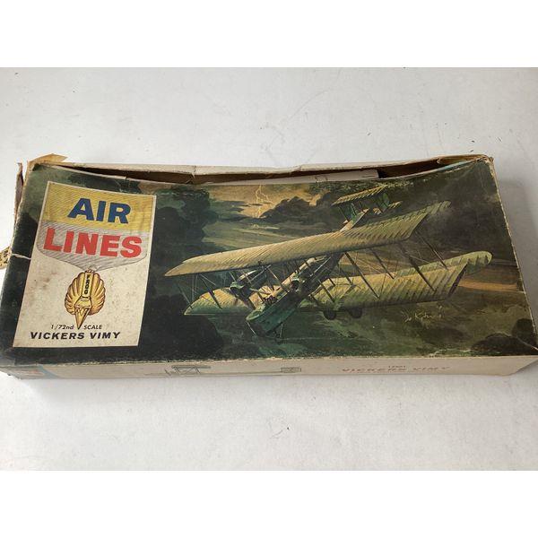 Air Lines Vickers Vimy - 1/72 Scale, Vintage Model Kit, Airplane