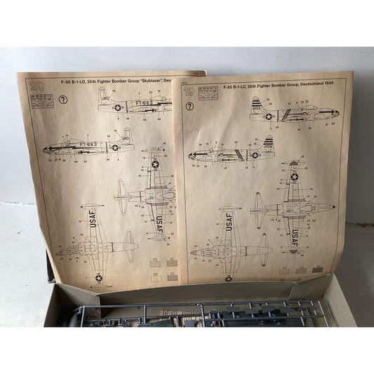 Monogram F-80 B Shooting Star - 1/48 Scale Model Kit, Unassembled, Detailed Parts