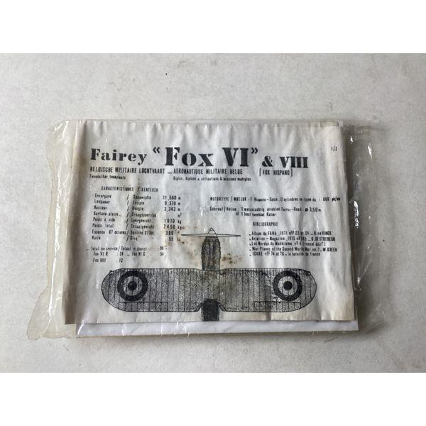 Fairey Model Kit, Fox VI & VIII, Aeronautique Militaire Belge, Vintage