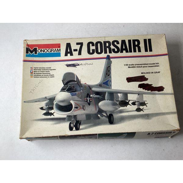 Monogram A-7 Corsair II, 1/48 Scale, Plastic Model Kit, Molded in Gray
