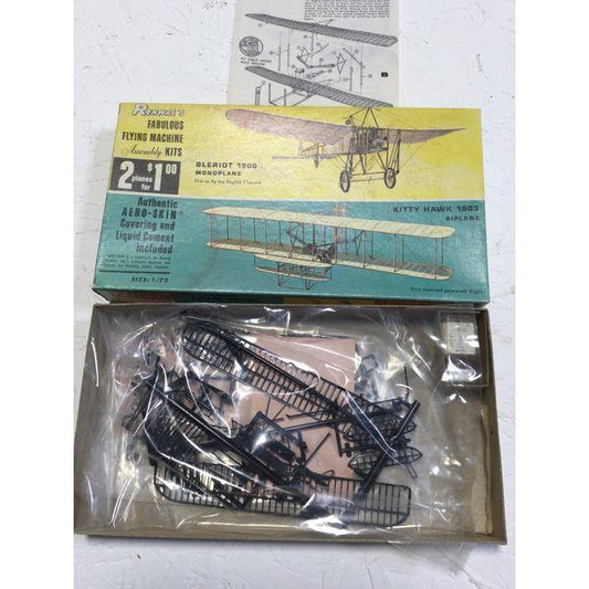 Renwal's Fabulous Flying Machine - Bleriot 1909 Monoplane, Kitty Hawk 1903 Biplane - Assembly Kit