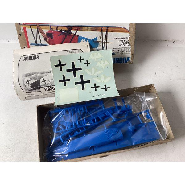 Aurora German Fokker D.VII - 1/48 Scale, Plastic Model Kit, Movable Propeller, Rigging Instructions