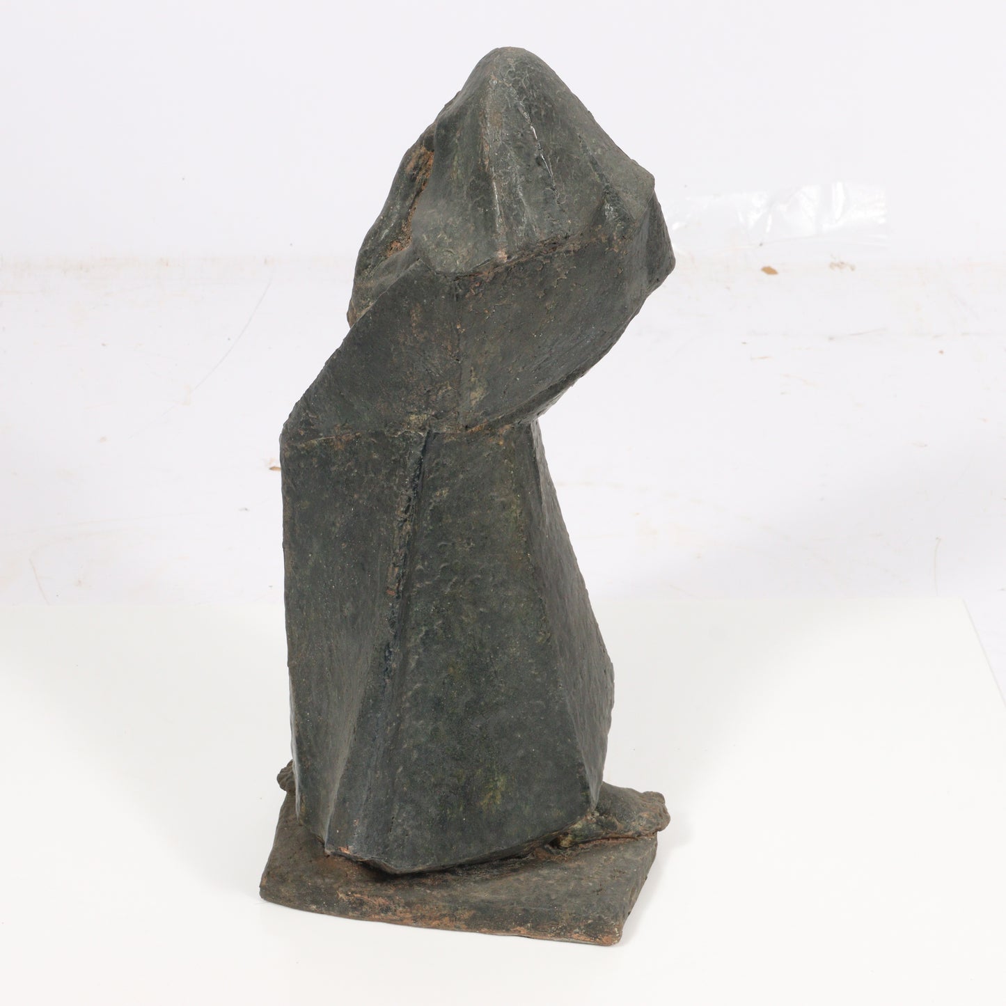 Robert Lohman, Indiana (1919-2001), shrouded cloaked figure, 1946, ceramic sculpture, 15"H x 8"W x 6"D