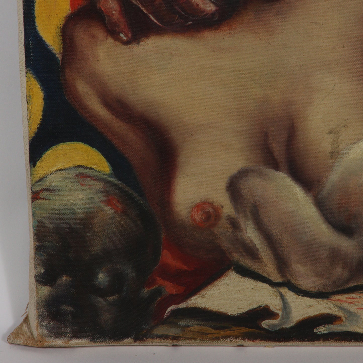 Paul Muller, New York / Russian Federation (1895-1970), Albert Schweitzer, 1940s, oil on canvas stretched over baby crib, 34"H x 23 1/2"W