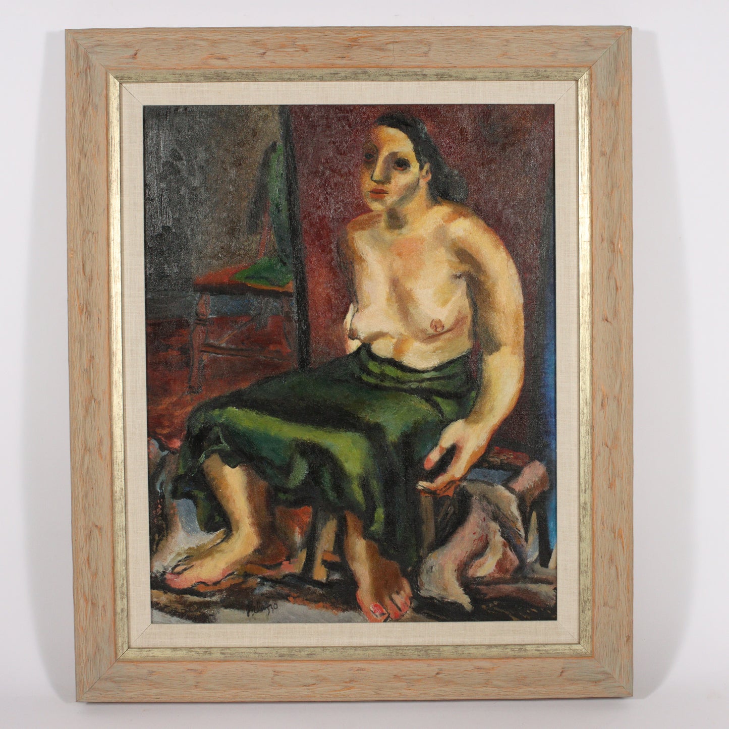 Anthony Palazzo, American (20th century), Young Woman #1, 1930s, oil on canvas, 23 1/2"H x 18"W (sight), 30"H x 25"W (frame)