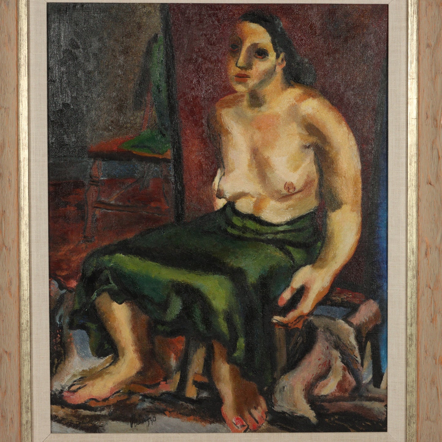 Anthony Palazzo, American (20th century), Young Woman #1, 1930s, oil on canvas, 23 1/2"H x 18"W (sight), 30"H x 25"W (frame)