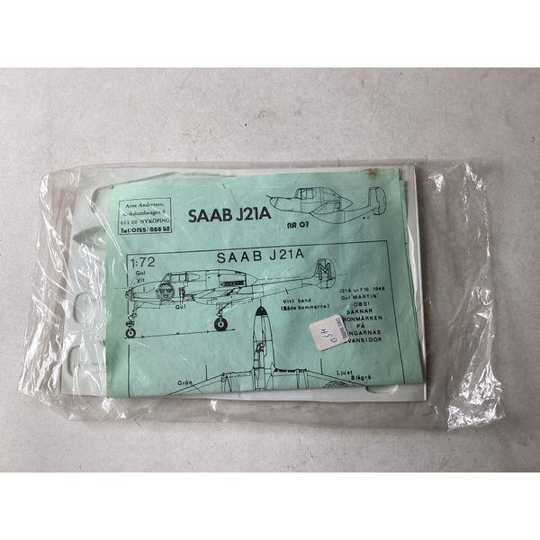 Arne Andersson SAAB J21A, NR 07 - 1:72 Scale Model Kit