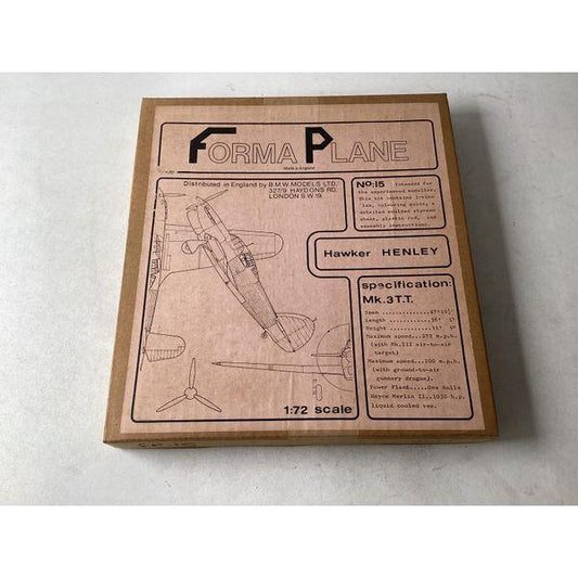 Formaplane Hawker Henley MK. III, 1:72 Scale Model Kit, Vintage Airplane Model
