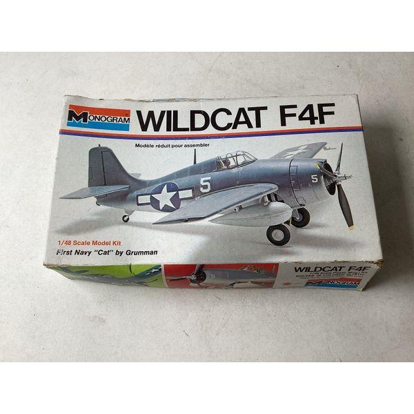 Monogram Wildcat F4F - 1/48 Scale Plastic Model Kit, Molded in Colored Plastic