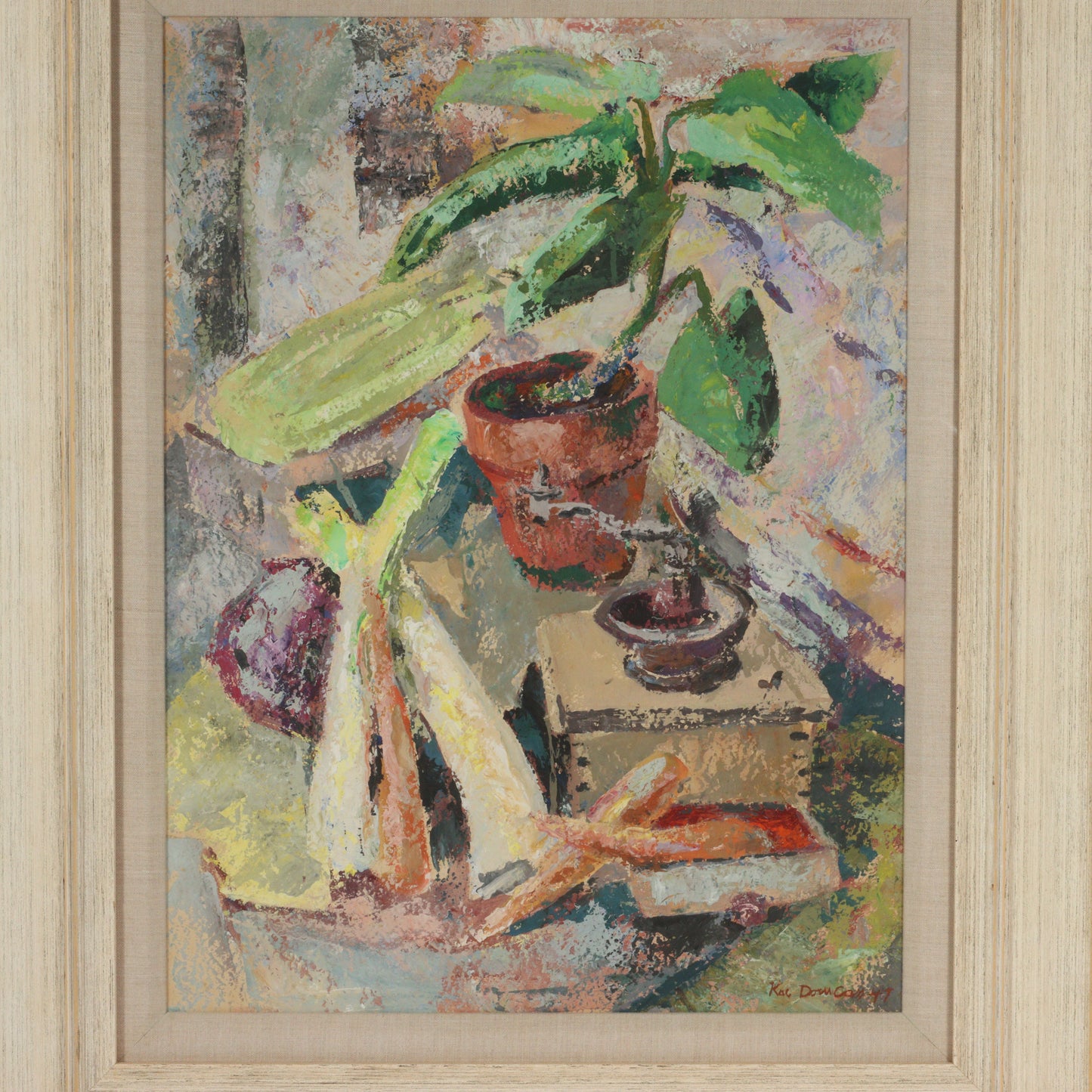Kae Dorn Cass, Ohio (1901 - 1971), still life, 1947, gouache on paper, 24"H x 18"W (sight)