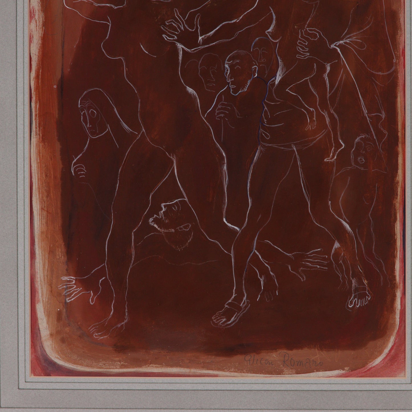 Emanuel Glicenstein Romano, New York / Italy (1897-1984), Modernist Nude Figures, 1948, gouache on paper, 17 1/2"H x 13 1/2"W (sight), 29 1/2"H x 24 1/2"W (frame)
