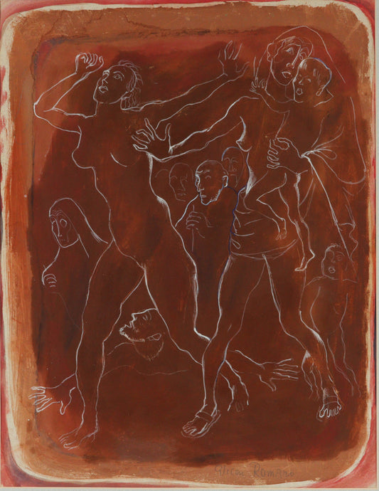 Emanuel Glicenstein Romano, New York / Italy (1897-1984), Modernist Nude Figures, 1948, gouache on paper, 17 1/2"H x 13 1/2"W (sight), 29 1/2"H x 24 1/2"W (frame)