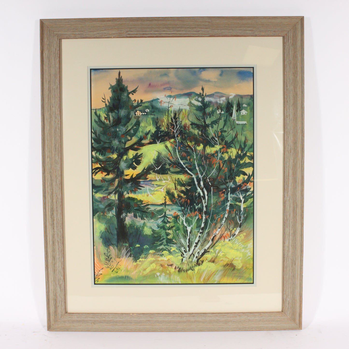 Marion Bryson, American (20th century), Stone Isle, Maine, landscape, watercolor on paper, 23 1/2"H x 17 1/2"W (sight)