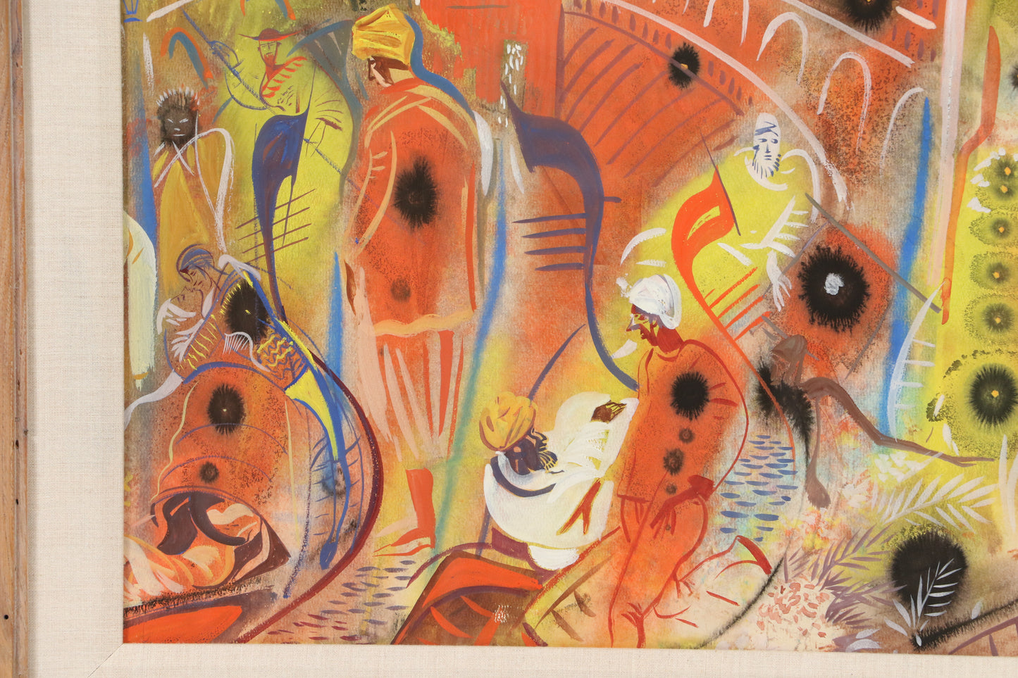 Paul Travis, Ohio (1891 - 1975), Rendezvous Over India, 1956, Watercolor on paper, 19 1/2"H x 25 1/4" (sight), 28 1/2"H 34 1/4"W x 2"D (frame)