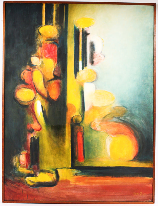Mary Ray Gehr, Illinois (1910 - 1997), Saturn Among Pisces, oil on canvas, 50"W x 37 1/2"W