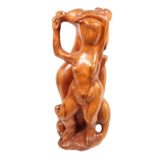 Robert Lohman, Indiana (1919-2001), Two Women, 1950s, wood, 25"H x 10"W x 10 1/2"D
