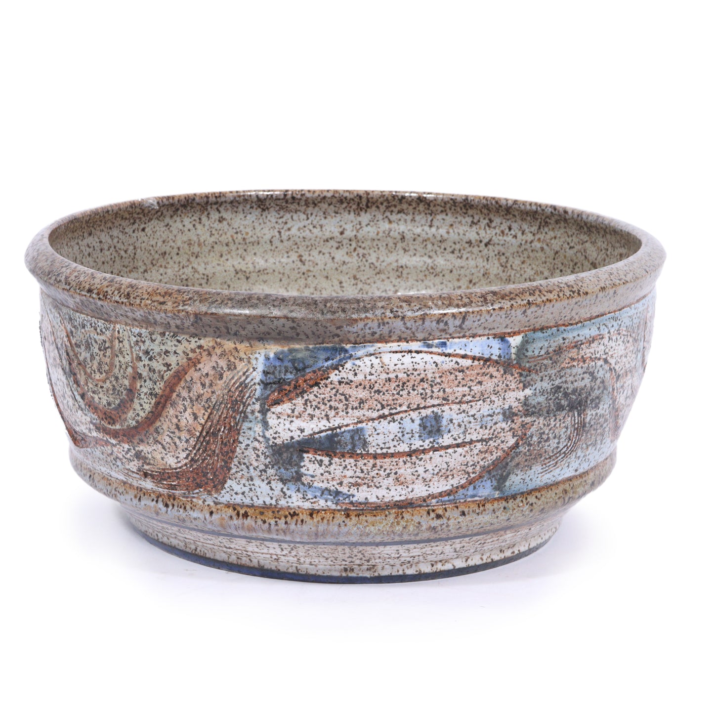 Jan Jones, American (20th century), LARGE 13.5 inch studio pottery bowl, 1956, stoneware, 6 1/4"H x 13 1/2"Diam.