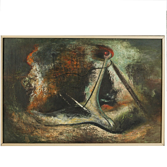 Anthony J. Vaiksnoras, (1918 - 1973) Ohio, A Dream of the Unknown, 1953, oil on canvas, 15"H x 22 1/2"W (sight), 23 1/4"H x 31"W (frame)