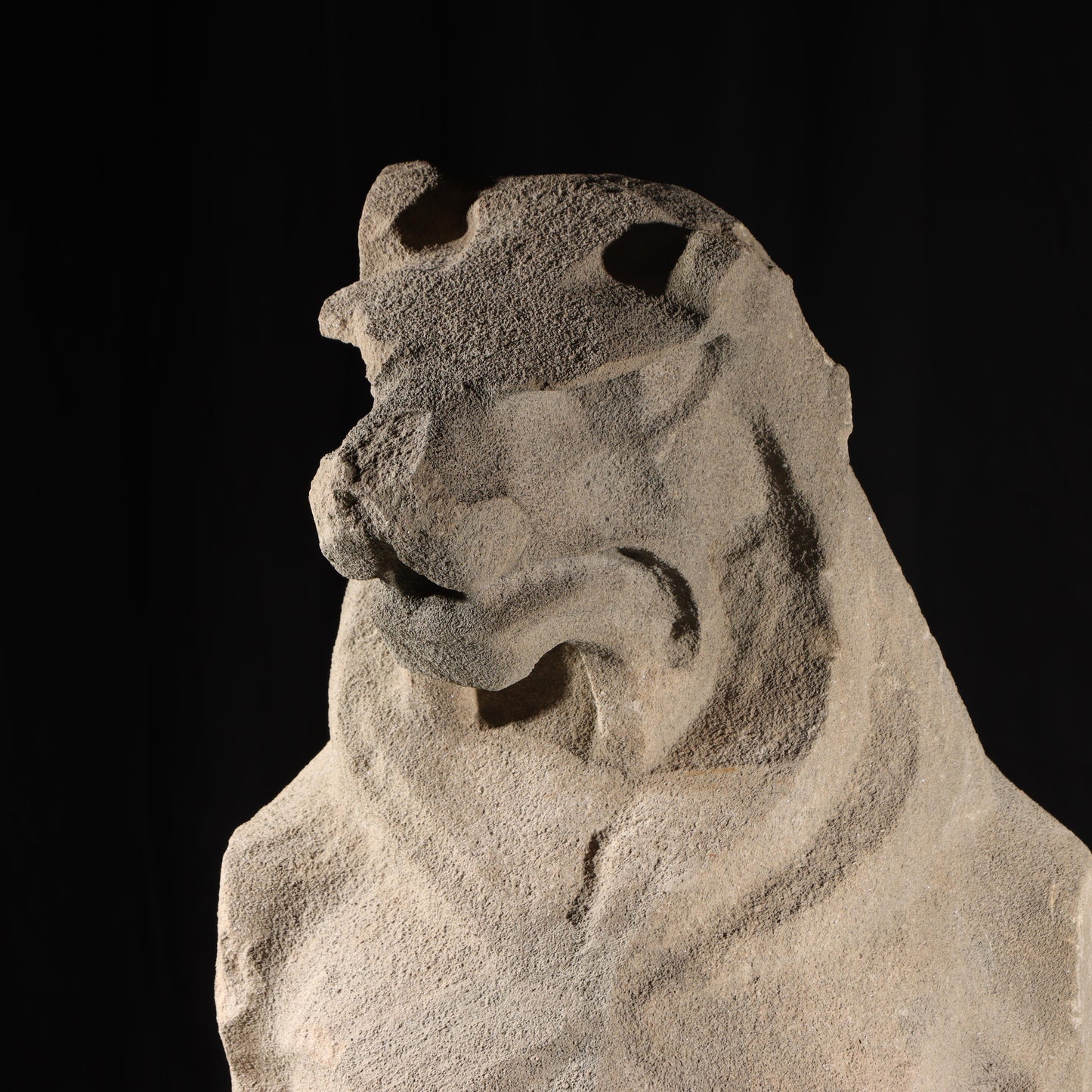 Heraldic Lion Guardian; full body gargoyle/grotesque beast with shield: 1920s Harlem, New York, Gothic Style