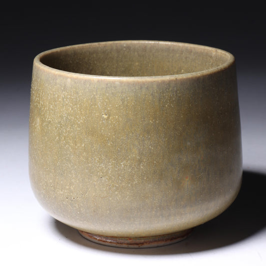 Laura Andreson, California (1902 - 1999), American studio pottery porcelain cup form vessel, 1957?, matte green glaze finish, 2 3/4"H x 3"Diam.