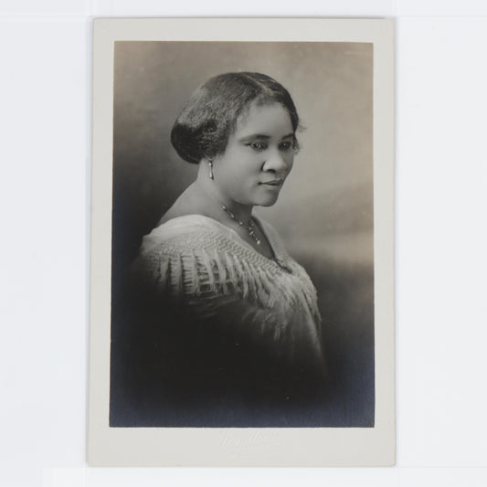 Original Madam CJ Walker "Silver Print" portrait photograph. 6"H x 4"W - photo