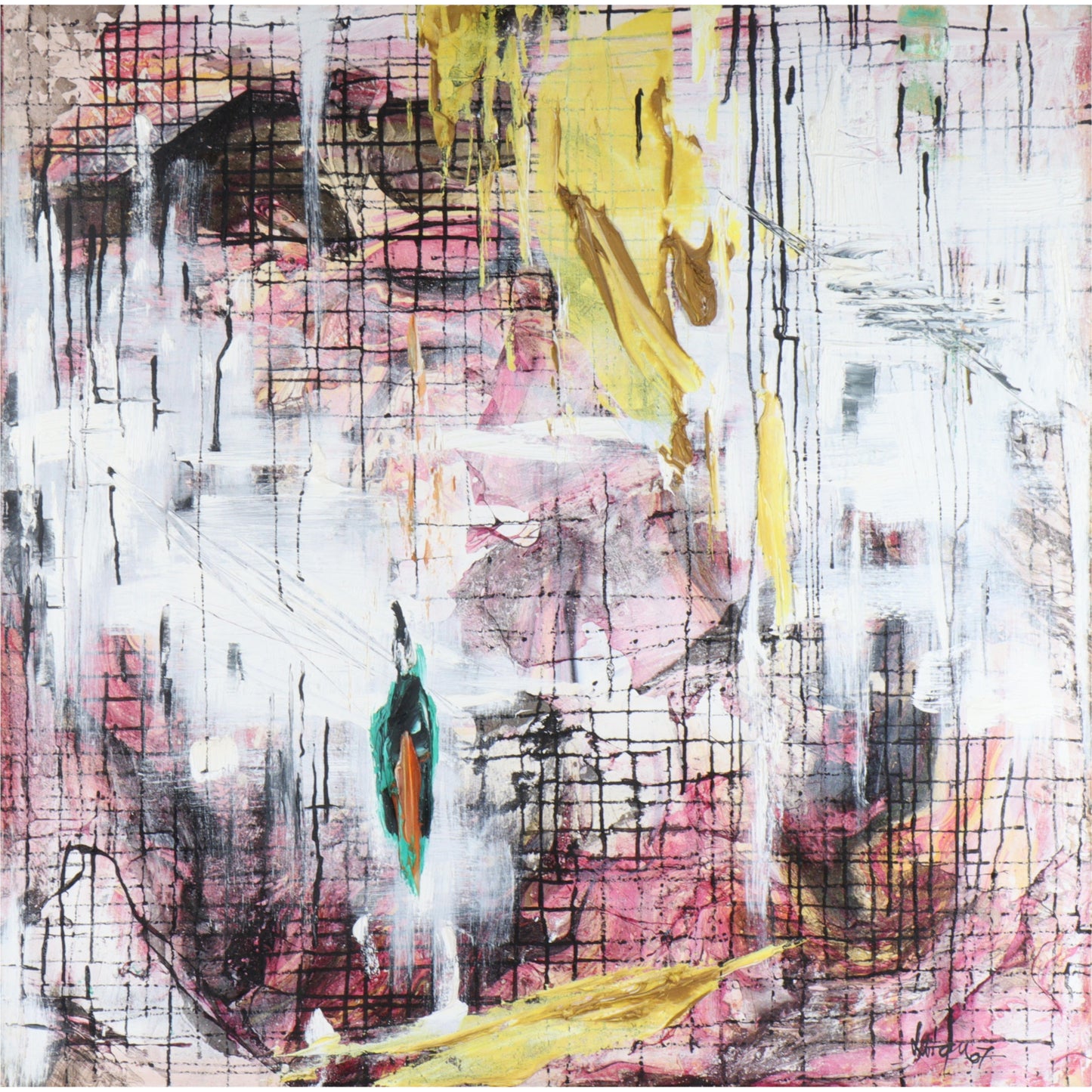 La Ba Quan, Vietnamese (b.1975), abstract, 2007, oil on canvas, 39 1/4"H x 39 1/4"W(stretcher), 46"H x 46"W(frame)