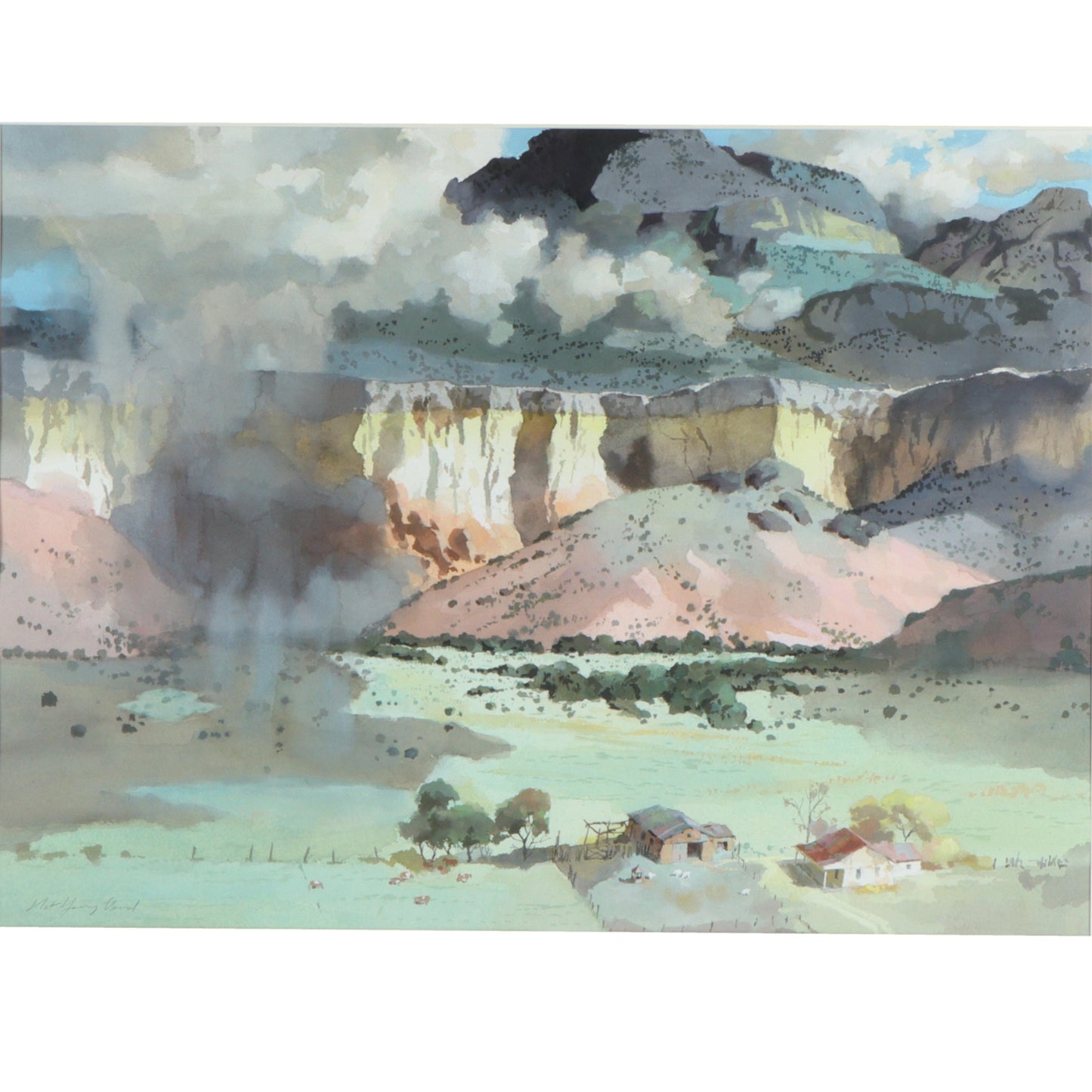 Nat Youngblood, Pennsylvania, Indiana (1916 - 2009), Rain Dance, watercolor on paper, 21 1/2"H x 29 1/4"W(sight), 32 1/2"H x 40 1/2"W(frame)