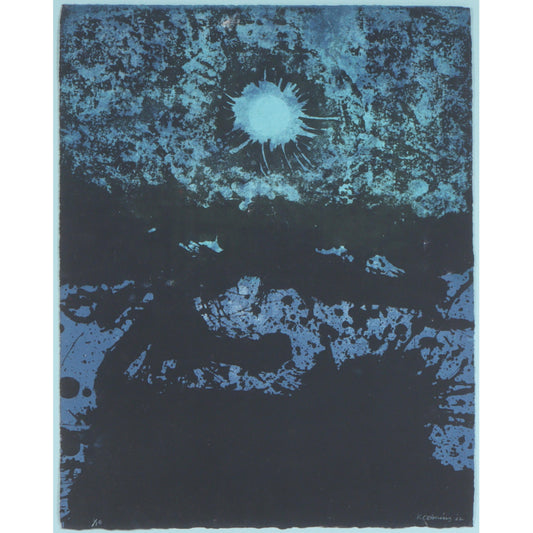Vija Celmins, Latvian American (b. 1939), The Sun, 1962, lithograph, 19"H x 15"W(paper), 31 1/2"H x 27 1/4"W(frame)