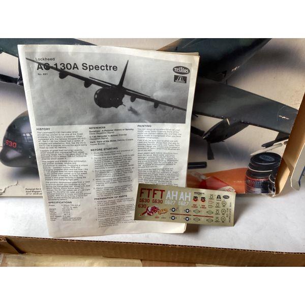 Testors AC-130A Hercules Gunship - 1/72 Scale, Unassembled Kit, Two Squadron Markings, Vintage