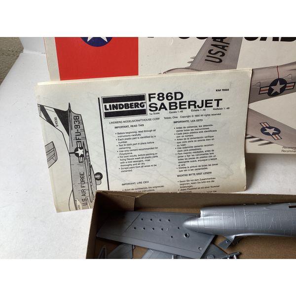 Lindberg F86D Saberjet 1/48 Scale Model Kit - Vintage 1990