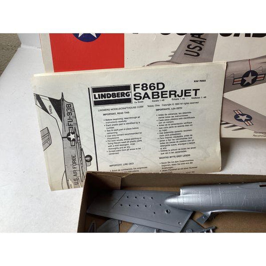 Lindberg F86D Saberjet 1/48 Scale Model Kit - Vintage 1990