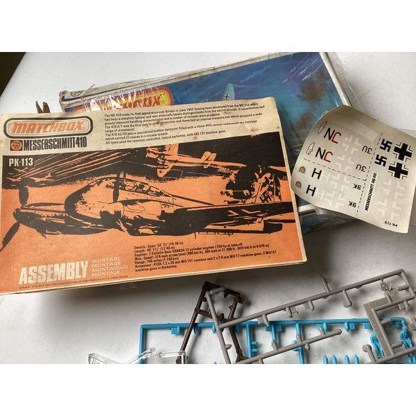 Matchbox Messerschmitt 410, PK-113, Aircraft Model Kit - Vintage, Assembly Required