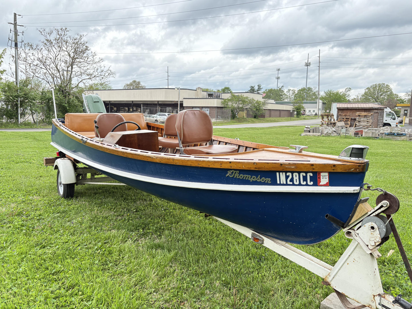 1956 Thompson Classic Wooden Boat & Accompanying Trailer