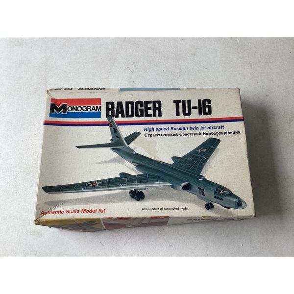 Monogram Badger TU-16 - High Speed Russian Twin Jet Aircraft Model Kit