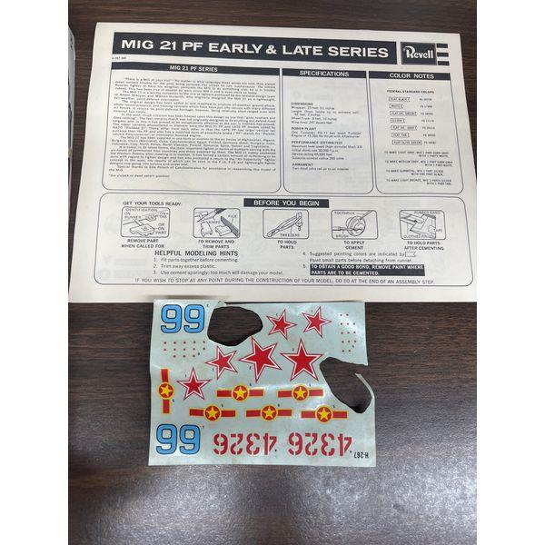 Revell MIG 21 PF Early & Late Series - Model Kit, Decals Included