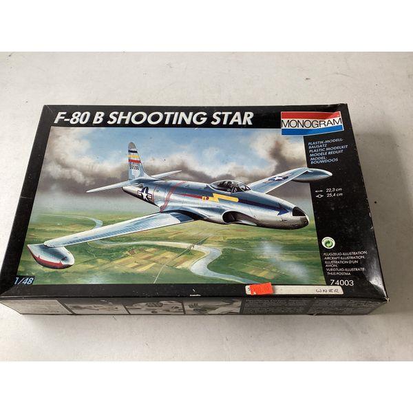 Monogram F-80 B Shooting Star - 1/48 Scale Model Kit, Unassembled, Detailed Parts