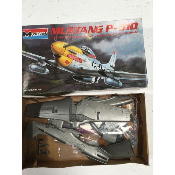 Monogram Mustang P-51D - 1:48 Scale Model Kit - Molded in Silver