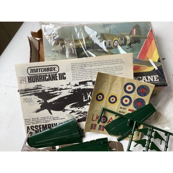 Matchbox Hawker Hurricane - Model Kit, PK-11, Vintage, Unassembled