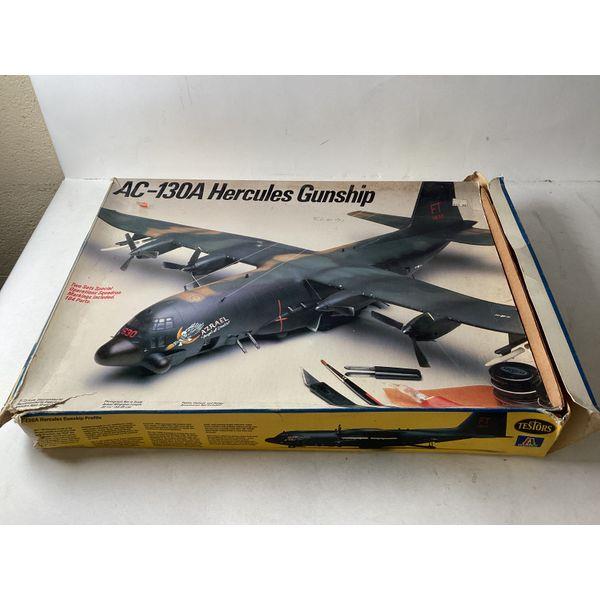 Testors AC-130A Hercules Gunship - 1/72 Scale, Unassembled Kit, Two Squadron Markings, Vintage