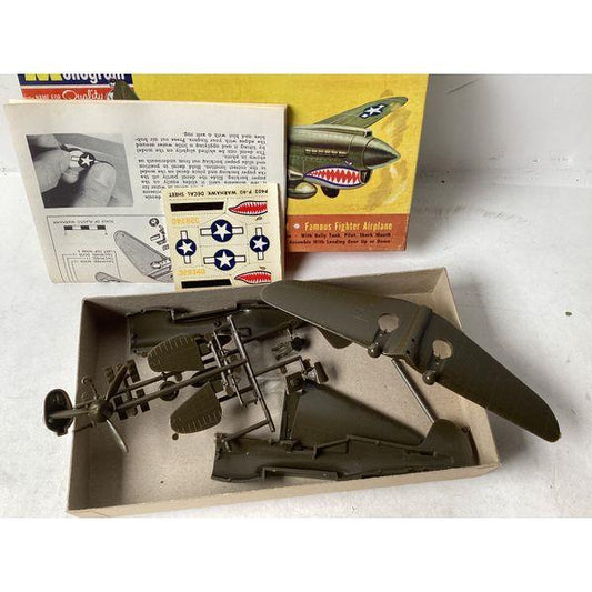 Monogram Forty Niner Warhawk P-40N - Vintage Model Kit, Shark Mouth Decals