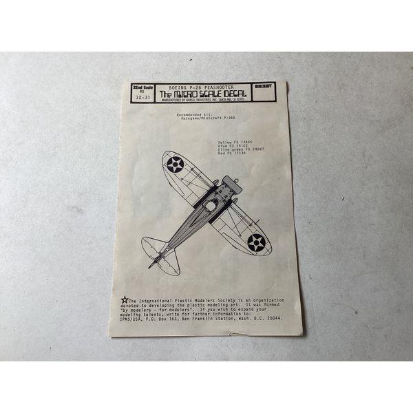 Minicraft Boeing P-26A Peashooter - 1/32 Scale, U.S. Army Fighter, Appears Sealed