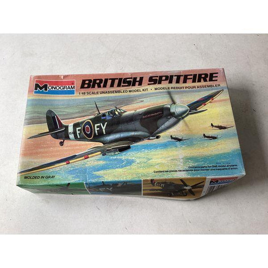 Monogram BRITISH SPITFIRE - 1/48 Scale Unassembled Model Kit, Airplane Model