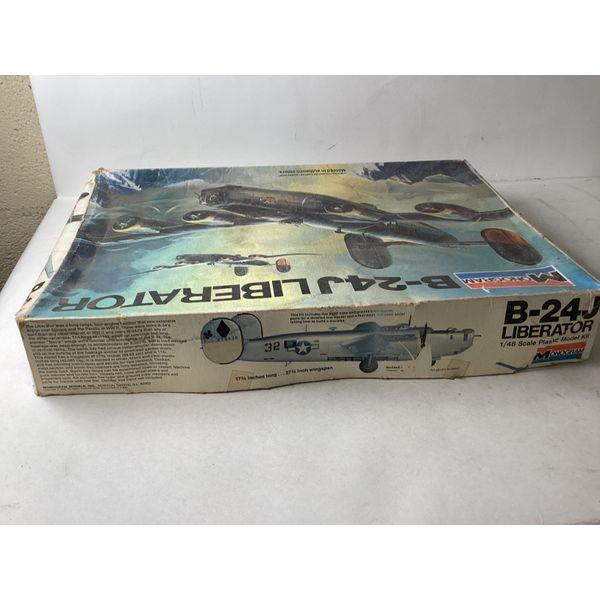 Monogram B-24J Liberator, 1/48 Scale, Plastic Model Kit, Unassembled, Vintage