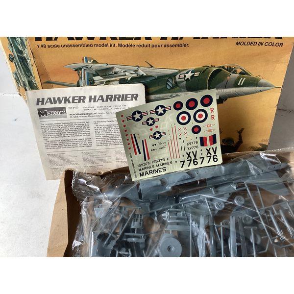 Monogram Hawker Harrier - 1/48 Scale, Unassembled Model Kit - Molded Color