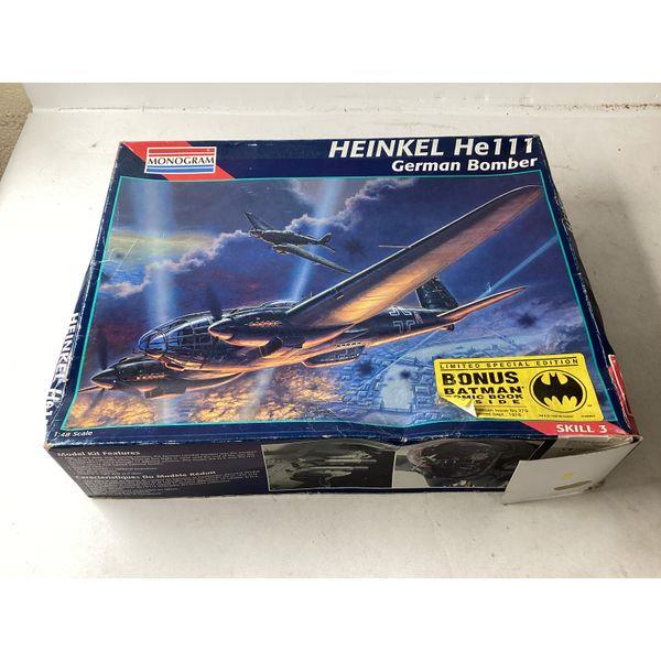 Monogram Heinkel He 111 German Bomber 1:48 Scale Model Kit, Limited Edition, Batman Bonus