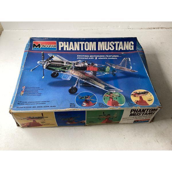 Monogram Phantom Mustang - 1/32 Scale Unassembled Model Kit, Motorized, Transparent