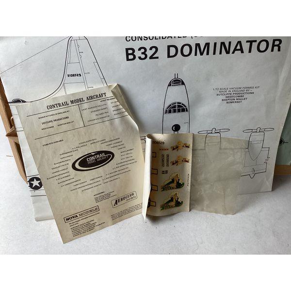 Contrail Convair B32 Dominator - 1/72 Scale Vacuum Formed Kit - Model Aircraft