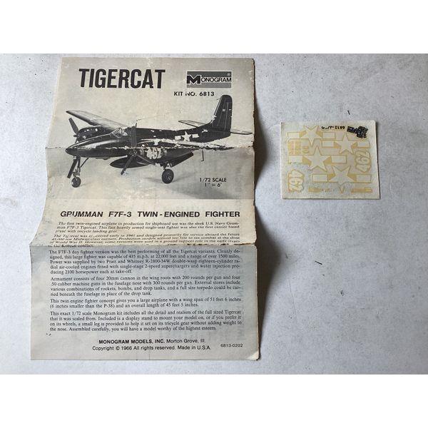 Monogram Tigercat F7F-3 - 1/72 Scale Model Kit, U.S. Navy Twin-Engine Fighter