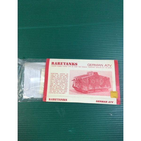 RareTanks German A7V - Vacuum-Formed Plastic Kit - 1/76 Scale - Rare
