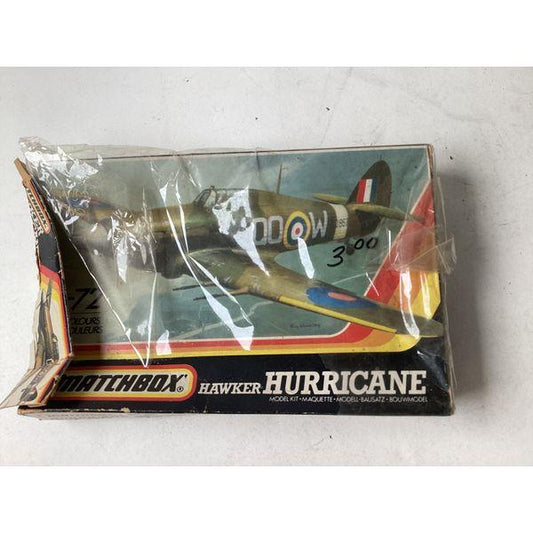 Matchbox Hawker Hurricane - Model Kit, PK-11, Vintage, Unassembled